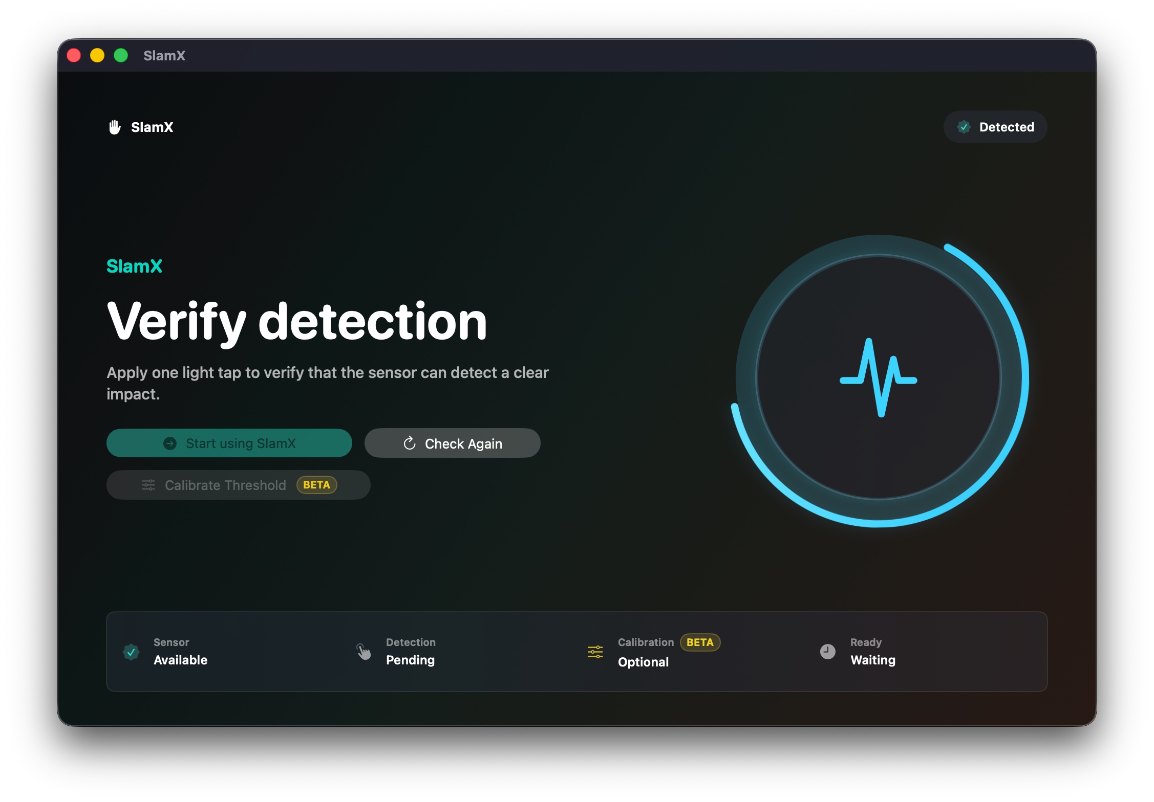 SlamX onboarding view